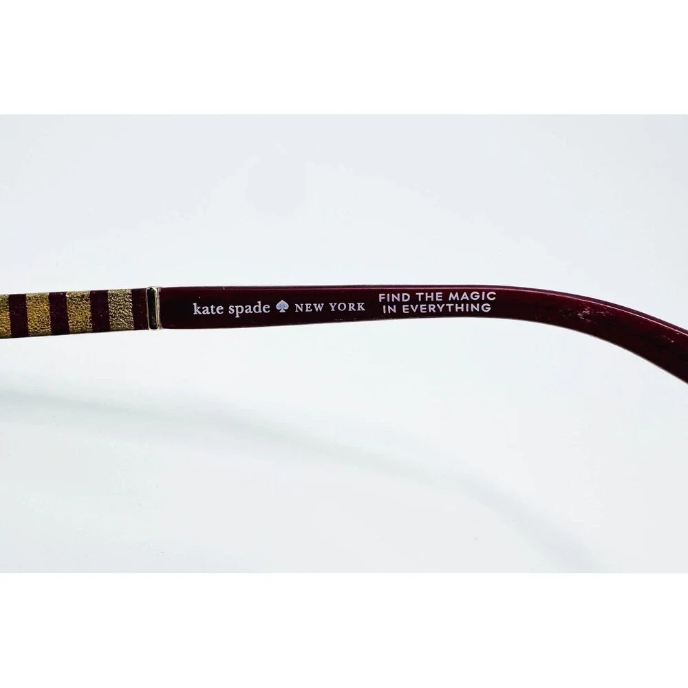 Kate Spade Eyeglasses Womens Burgundy Gold Striped Valary 0WA6 51-16-135